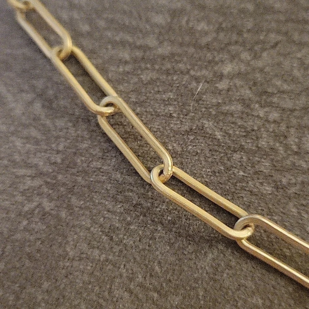 3/$30 Matte Goldtone Paperclip Link Toggle Rainbow Charm Necklace